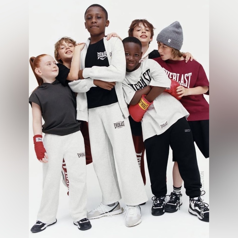 {Zara X Everlast} Cool Athletic Sweatpants Burgundy kids Sz 11-12 Yrs - Picture 2 of 16